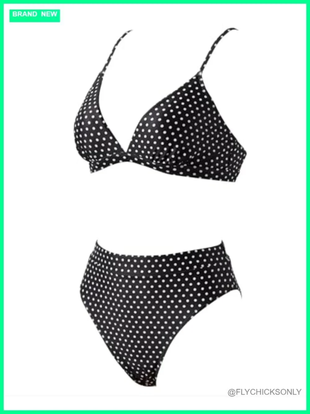 High Waisted Triangle Bikini Set Two Piece Swimsuits Push Up Adjustable Straps